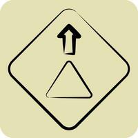 Icon Give Way. related to Road Sign symbol. hand drawn style. simple design editable. simple illustration vector