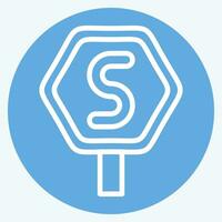 Icon Stop. related to Road Sign symbol. blue eyes style. simple design editable. simple illustration vector