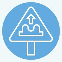 Icon Uneven Road. related to Road Sign symbol. blue eyes style. simple design editable. simple illustration vector