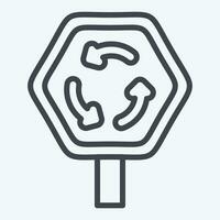 Icon Roundabout. related to Road Sign symbol. line style. simple design editable. simple illustration vector