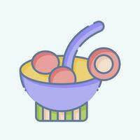 Icon Cocktail Soup. related to Breakfast symbol. doodle style. simple design editable. simple illustration vector