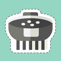 Sticker line cut Boiled Rice. related to Breakfast symbol. simple design editable. simple illustration vector