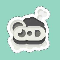 Sticker line cut Ham. related to Breakfast symbol. simple design editable. simple illustration vector