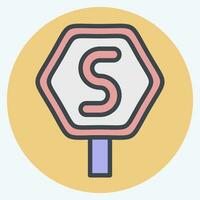 Icon Stop. related to Road Sign symbol. color mate style. simple design editable. simple illustration vector