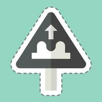 Sticker line cut Uneven Road. related to Road Sign symbol. simple design editable. simple illustration vector