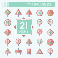 Icon Set Road Sign. related to Education symbol. flat style. simple design editable. simple illustration vector