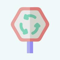 Icon Roundabout. related to Road Sign symbol. flat style. simple design editable. simple illustration vector