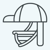 Icon Batting Helmet. related to Baseball symbol. line style. simple design editable. simple illustration vector