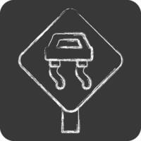 Icon Slippery. related to Road Sign symbol. chalk Style. simple design editable. simple illustration vector