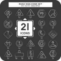 Icon Set Road Sign. related to Education symbol. chalk Style. simple design editable. simple illustration vector