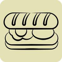 Icon Submarine Roll. related to Breakfast symbol. hand drawn style. simple design editable. simple illustration vector