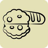 Icon Bread. related to Breakfast symbol. hand drawn style. simple design editable. simple illustration vector