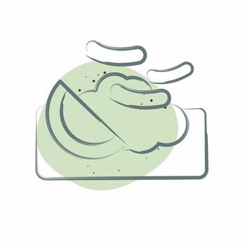 Icon Macaroni. related to Breakfast symbol. Color Spot Style. simple design editable. simple illustration vector