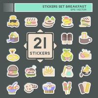 Sticker Set Breakfast. related to Food, Diner symbol. simple design editable. simple illustration vector