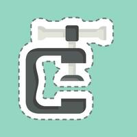 Sticker line cut Clamp. related to Welder Equipment symbol. simple design editable. simple illustration vector