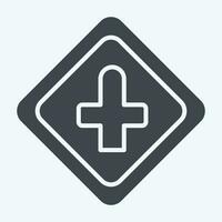Icon Cross Roads Ahead. related to Road Sign symbol. glyph style. simple design editable. simple illustration vector