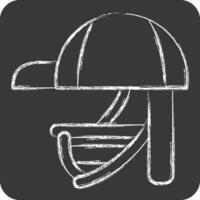 Icon Batting Helmet. related to Baseball symbol. chalk Style. simple design editable. simple illustration vector