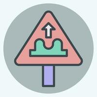 Icon Uneven Road. related to Road Sign symbol. color mate style. simple design editable. simple illustration vector