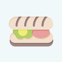 Icon Submarine Roll. related to Breakfast symbol. flat style. simple design editable. simple illustration vector