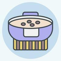 Icon Boiled Rice. related to Breakfast symbol. color mate style. simple design editable. simple illustration vector