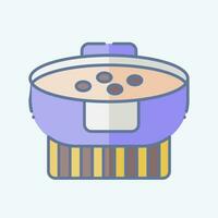 Icon Boiled Rice. related to Breakfast symbol. doodle style. simple design editable. simple illustration vector