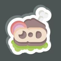 Sticker Ham. related to Breakfast symbol. simple design editable. simple illustration vector