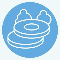 Icon Steak. related to Breakfast symbol. blue eyes style. simple design editable. simple illustration vector