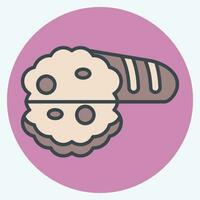 Icon Bread. related to Breakfast symbol. color mate style. simple design editable. simple illustration vector
