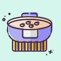 Icon Boiled Rice. related to Breakfast symbol. MBE style. simple design editable. simple illustration vector