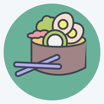 icono ensalada. relacionado a desayuno símbolo. color compañero estilo. sencillo diseño editable. sencillo ilustración vector