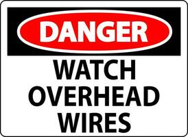 Danger Sign Watch Overhead Wires vector