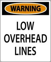 Warning Sign Low Overhead Lines vector