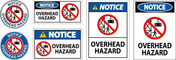 Notice Sign Overhead Hazard vector