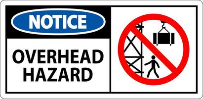 Notice Sign Overhead Hazard vector