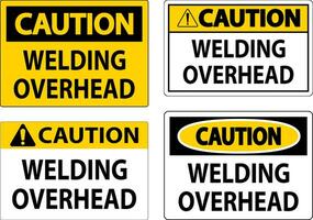 Caution Sign Welding Overhead vector
