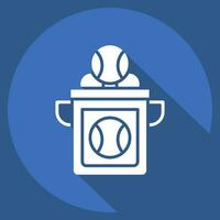 Icon Baseball Bucket. related to Baseball symbol. long shadow style. simple design editable. simple illustration vector