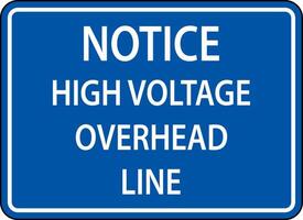 Warning Sign Caution High Voltage Overhead Line vector