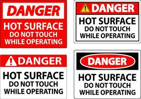 Danger Sign Hot Surface - Do Not Touch While Operating vector