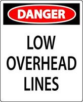 Danger Sign Low Overhead Lines vector