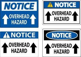 Notice Sign Overhead Hazard vector