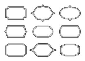 vector Clásico vacío marco etiquetas conjunto de nueve