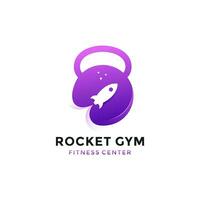 Rocket Fitness Gym Logo Vector Template