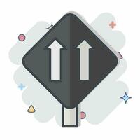 Icon One Way Traffic. related to Road Sign symbol. comic style. simple design editable. simple illustration vector