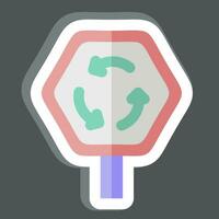 Sticker Roundabout. related to Road Sign symbol. simple design editable. simple illustration vector