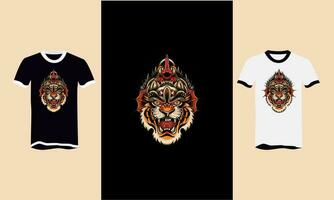 head tiger t-shirt vector artwork flat design