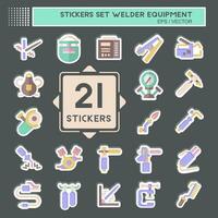 Sticker Set Welder Equipment. related to Building Tool symbol. simple design editable. simple illustration vector