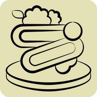 Icon Spaghetti. related to Breakfast symbol. hand drawn style. simple design editable. simple illustration vector