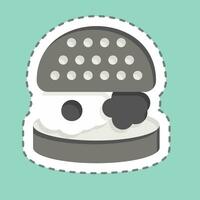 Sticker line cut Hamburger. related to Breakfast symbol. simple design editable. simple illustration vector