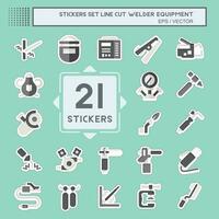 Sticker line cut Set Welder Equipment. related to Building Tool symbol. simple design editable. simple illustration vector