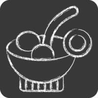 Icon Cocktail Soup. related to Breakfast symbol. chalk Style. simple design editable. simple illustration vector